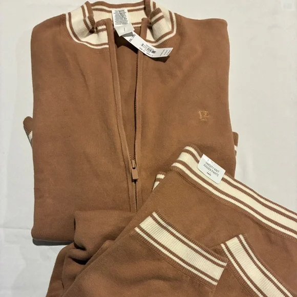 New Victoria’s Secret PINK Knit Jacket & Joggers (XXL) Sweater Set Logo NWT - Picture 2 of 4